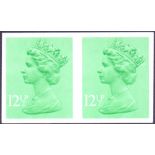 GREAT BRITAIN STAMPS : 1982 12 1/2p light emerald U/M imperf pair, SG X898a.