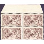 GREAT BRITAIN STAMPS : 1918 2/6 Olive Brown Bradbury printing,