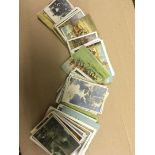 STAMPS : glory box of old postcards, cigarette cards, many of a Horse Racing topic.