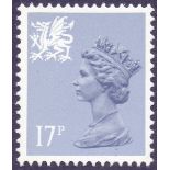 GREAT BRITAIN STAMPS : WALES, 1986 17p grey-blue U/M, type II perf 15x14, SG W 44Ea.