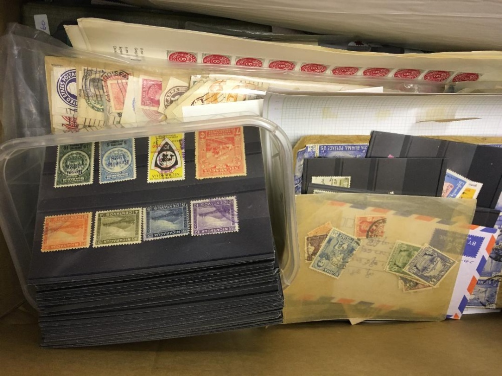 STAMPS : WORLD, box with covers, stockcards, album pages etc with fiscal's, revenues etc included. - Image 2 of 2