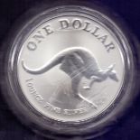 COINS : Australia 1993 1oz Silver Kangar