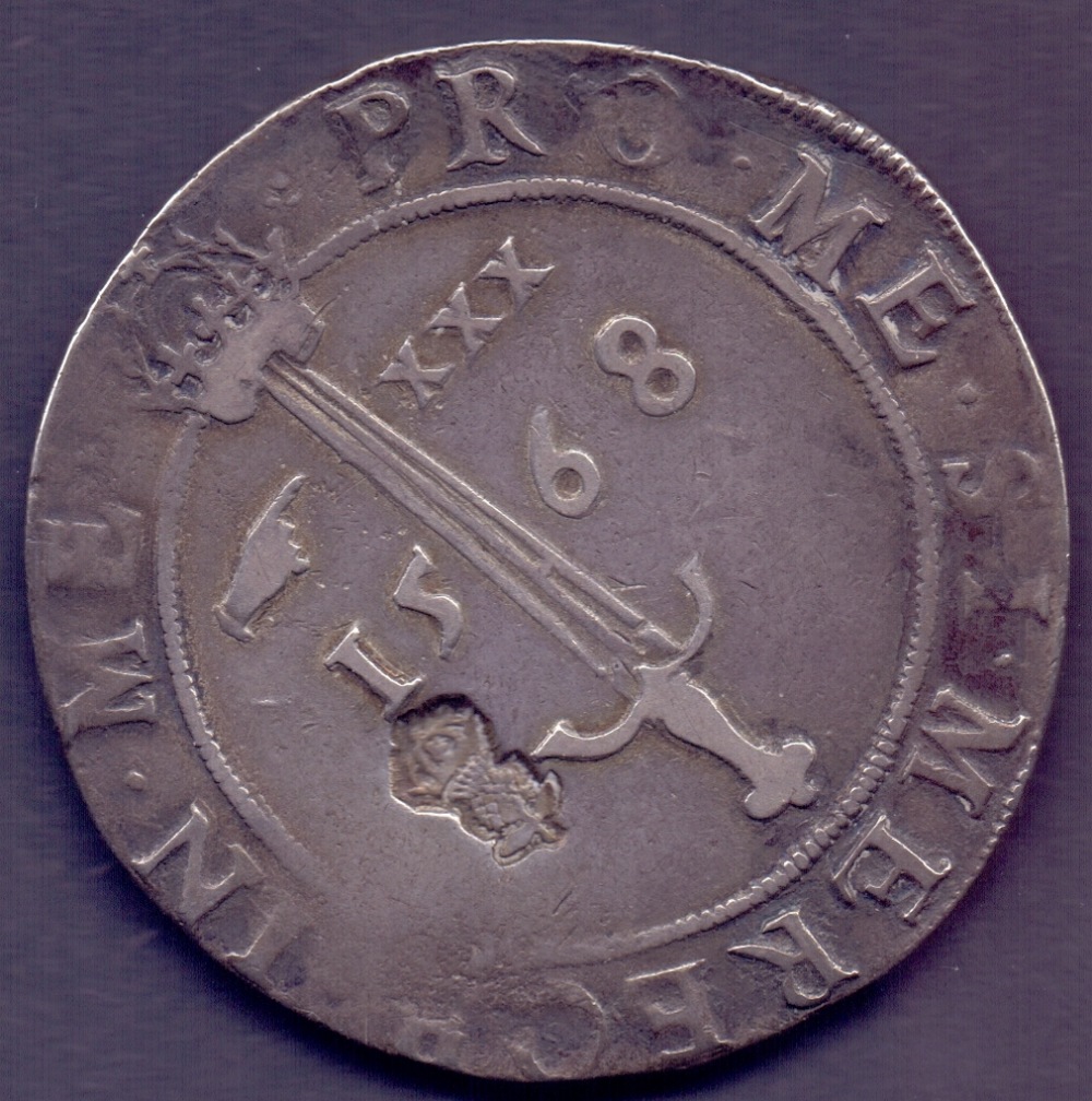 COINS : 1568 James VI Scotland 30/- Ryal - Image 2 of 2