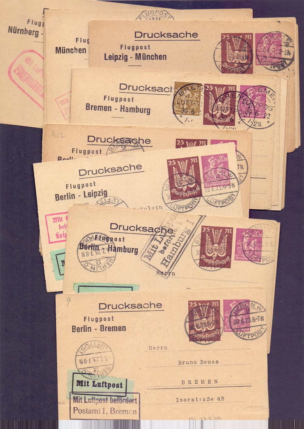 AIRMAIL POSTAL HISTORY : GERMANY, 1923 3