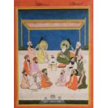 A MEETING OF SUFI SAINTS WITH GURU NANAK, PUNJAB, INDIA, MID-19TH CENTURY gouache with gold on