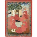 NATH YOGIS AT A SHRINE, JAIPUR, RAJASTHAN, INDIA, SECOND HALF 19TH CENTURY gouache with gold on