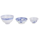 THREE PIECES OF CHINESE BLUE AND WHITE PORCELAIN, GUANGXU MARK AND PERIOD, 1875-1908 a teabowl