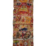 A NARRATIVE SCROLL DEPICTING SCENES FROM THE RAMAYANA, WESTERN INDIA, EARLY 20TH CENTURY gouache