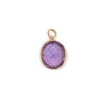 AMETHYST PENDANT the oval mixed cut amethyst girdle mounted in a collet setting