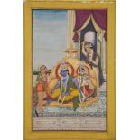RAMA AND SITA WITH HANUMAN AND LAKSHMAN, LUCKNOW, INDIA, SECOND HALF 19TH CENTURY gouache with