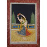 A FEMALE DANCER, KOTAH, RAJASTHAN, INDIA, FIRST HALF 19TH CENTURY gouache with gold and silver on