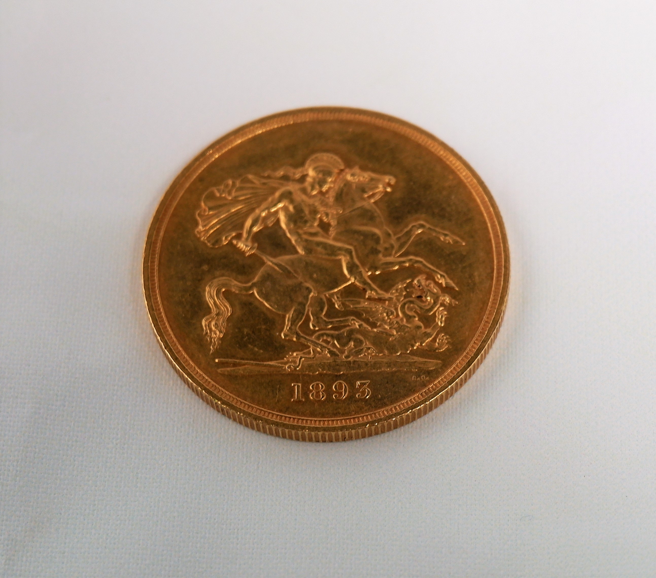 A Victorian 1893 gold five pound coin - Image 2 of 2