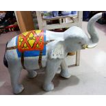 A large papier maché model of a circus elephant height 32'' length 37''