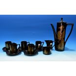 A Portmeirion Phoenix coffee set designed by John Cuffley