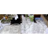 A set of 6 Dartington cut crystal hock glasses (with boxes) and other cut crystal and glassware