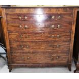 A 19th century mahogany secretaire chest with fitted upper drawers