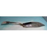 A fiddle pattern fish slice, pierced, chased and monogrammed, London 1827, 4½ oz.