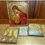 Four antique effect Russian icons