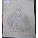 Early 19th Century: pencil portrait of a woman seated, bears signature Geo Romney Snr, 1822, 11" x "