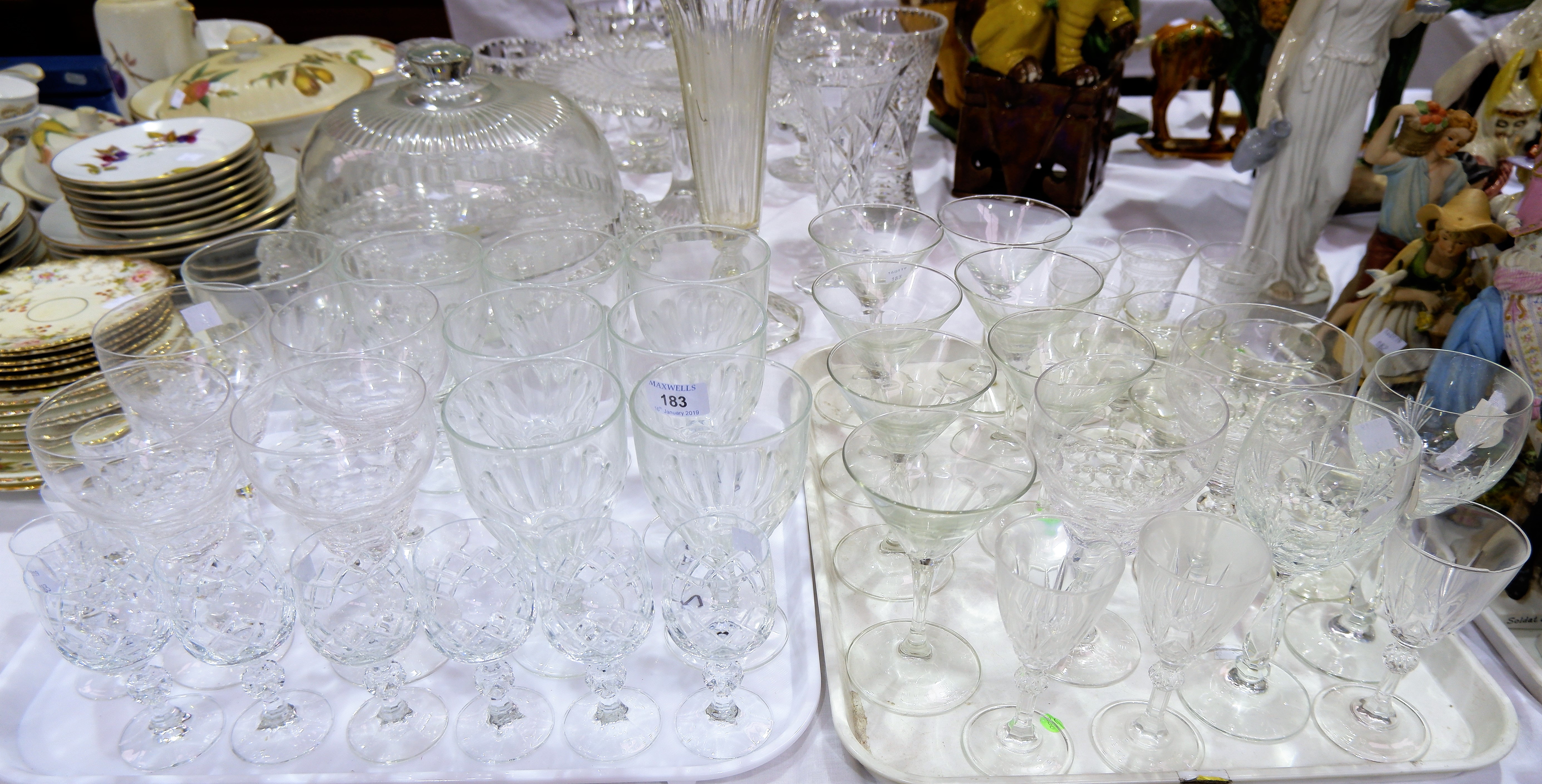 A selection of cut drinking glasses