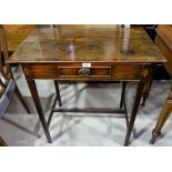 An early 19th century inlaid mahogany side table with frieze drawer
