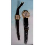 A gent's Precimax wristwatch with twin winders; a 1930's ladies Liga wristwatch with square face
