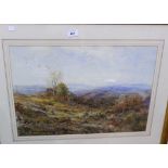 Albert Pollitt (1856-1926): "Roe Valley", figures and sheep in a moorland landscape, watercolour,