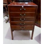 A mahogany 5 drawer music cabinet