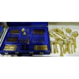 A gold plated canteen of cutlery in case, by Bestecke Solingen