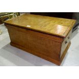 A 19th century small stained wood blanket box