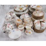 A Royal Worcester part tea service decorated with chinoiserie scenes, 34 pieces approx; an "Avon"
