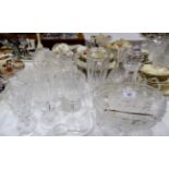 A selection of cut glassware; drinking glasses; etc.