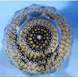 A good quality millefiori paper weight in the style of Geoffrey Baxter for Whitefriars, central star