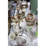 Two Edwardian Japan bordered part tea sets; other teaware