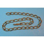 A 18 carat curb chain albert, heavy large links, with clip, 54.5 gm