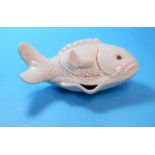An unusual Japanese water / teapot in the form of a white porcelain fish