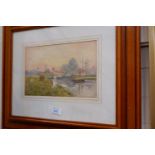 Cuthbert Rigby: "Knutsford from the River", watercolour, signed, 6.5" x 10"; 3 other watercolours