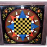 A framed painting of a chessboard (a.f.)