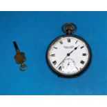 An open face silver cased pocket watch with Swiss movement, Robert Milnes, Manchester
