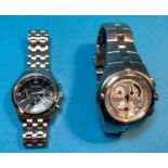 A gent's Bulova watch, stainless steel; a gent's Arctura Seiko kinetic chronograph, stainless steel,