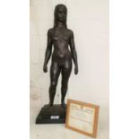 Karin Jonzen: full length female nude, bronzed composition, limited edition with certificate, 79/