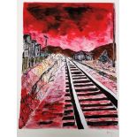 BOB DYLAN (b. 1941 -) 'Train Tracks' Drawn Blank Series 2010, portfolio of four artist signed