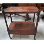 A 19th century mahogany what-not of small proportions with single drawer to base