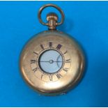 A gent's gold plated half unter keyless pocket watch by Elgin with inscription