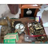 Scales, Masonic items, candlesticks, metalware etc