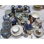 A Maling lustre dressing table set; miniature and decorative china