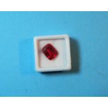 A loose cushion cut natural ruby, 10.3 carats, with GGL certificate (enhanced)