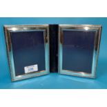 A silver cased diptych photo frame