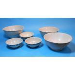 six 18th century Tek Sing cargo bowls diameters from 7" to 4"