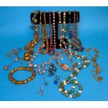 A selection of mid 20th century foil bead necklaces